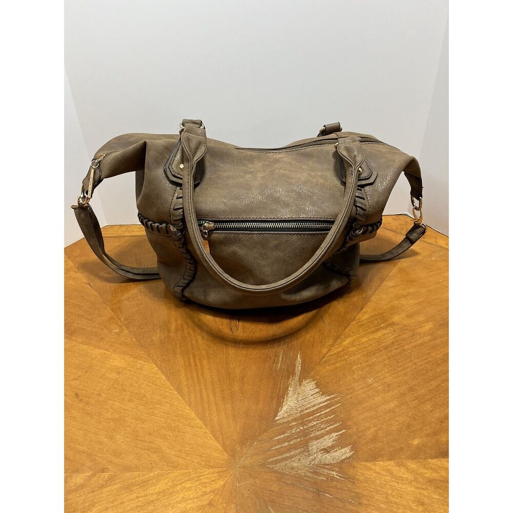 Louis Cardy Shoulder Bag Tote Purse Brown Camel Large Bag Strap